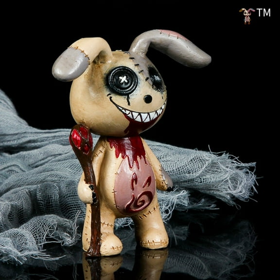 LUMIARTISAN Gothic Rabbit Resin Figurine Desk Decor - Gothic Fantasy Style - Beige
