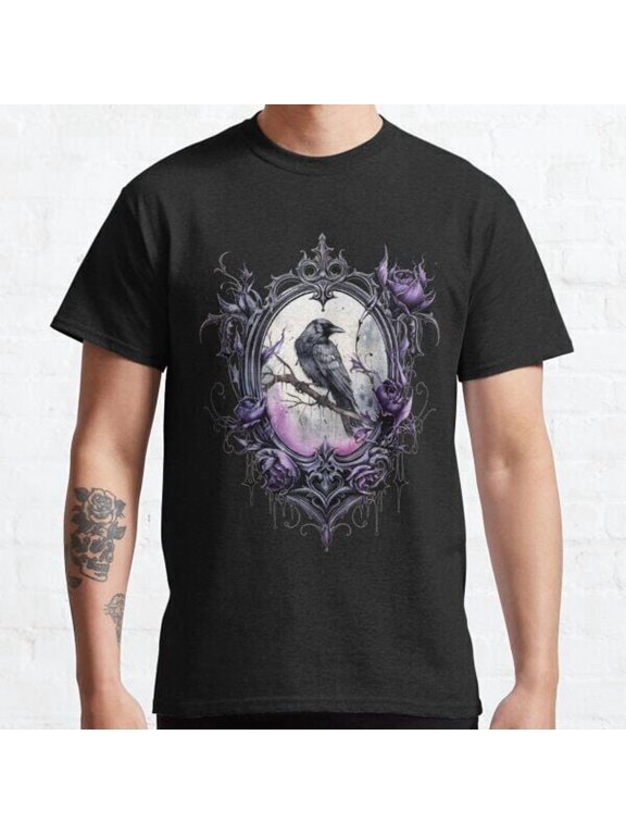 Gothic Raven Art With Darkness Quote Sayings Cool Dark Unisex T-shirt S-5XL