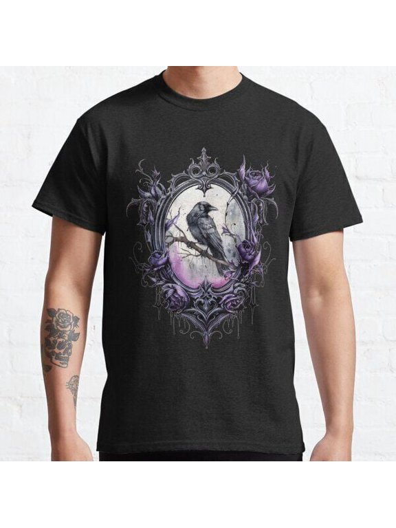 Gothic Raven Art With Darkness Quote Sayings Cool Dark Unisex T-shirt S-5XL
