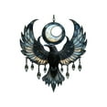 thumbnail image 1 of Gothic Raven & Crescent Moon Suncatcher, Acrylic Window Hanging with Stained Glass Effect, Mystic Crow Art for Home Decor, 1 of 7