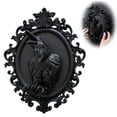 thumbnail image 1 of Gothic Raven Wall Decor, 3D Crow Art Black Resin Sculpture, Retro Oval Framed Animal Decor for Spooky Halloween, Dark Aesthetic Living Room Bedside, 1 of 8
