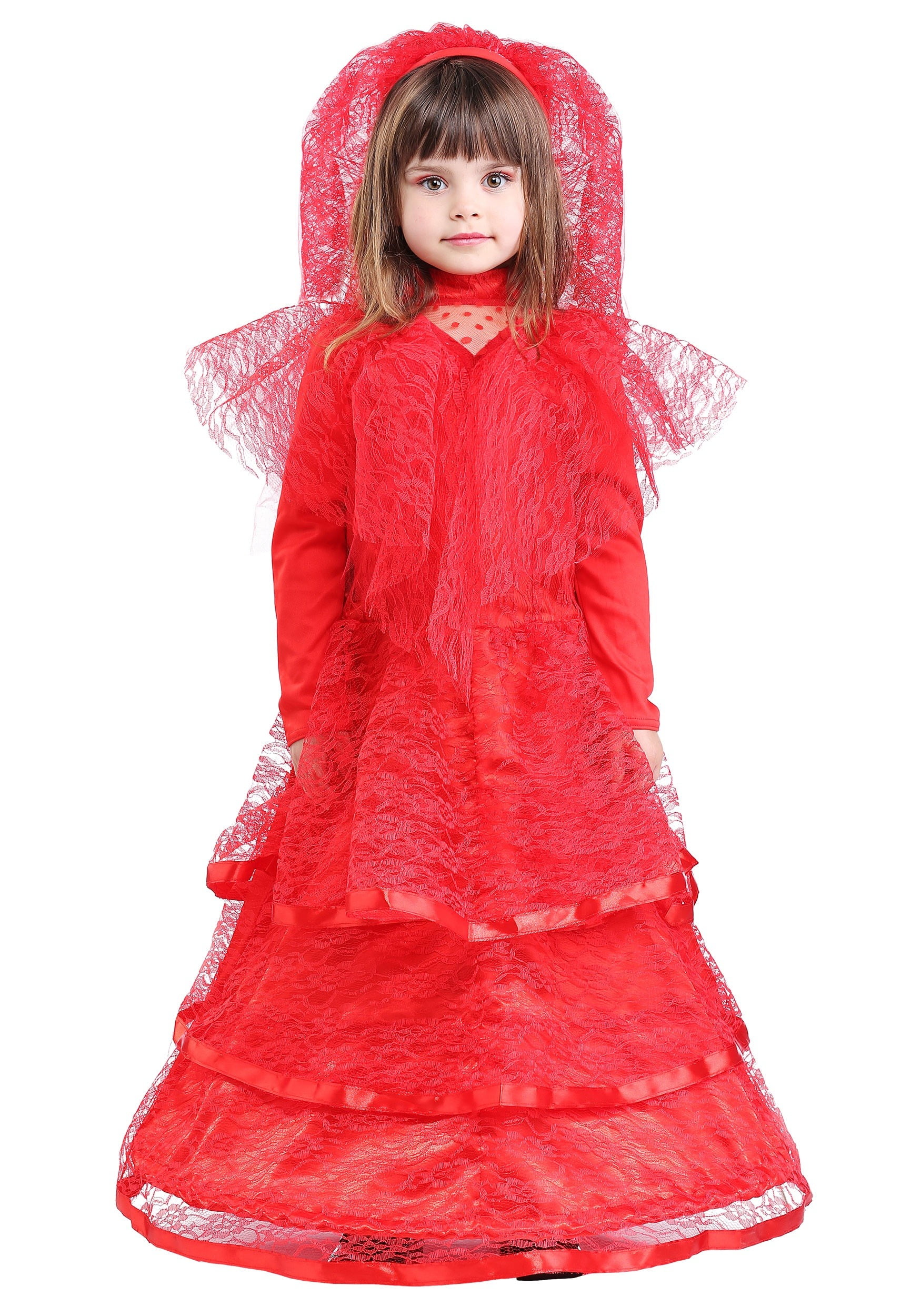 red wedding dress costume Adult Lydia Deetz Short Wedding Dress Costume - Beetlejuice, Red, Small