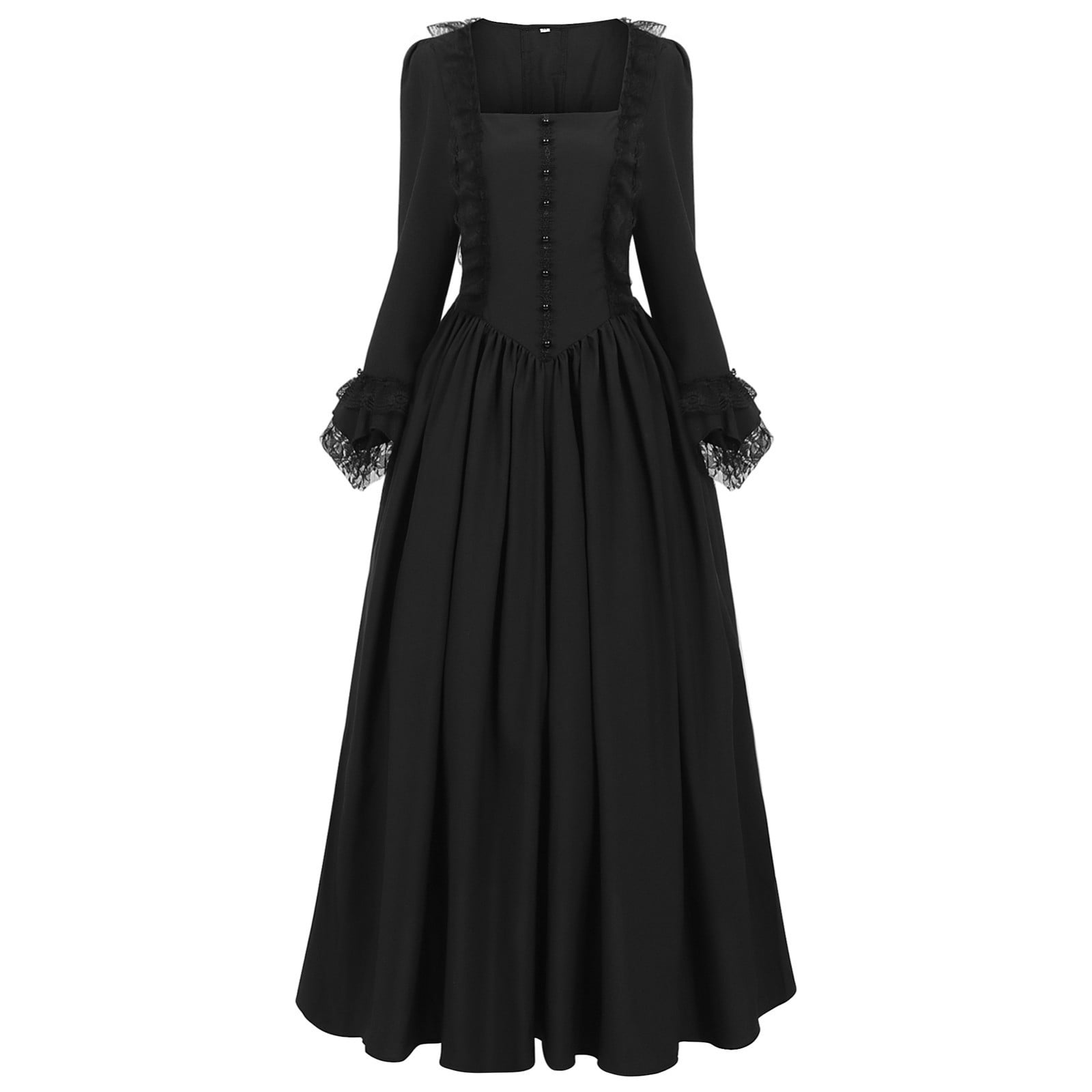 Gothic Renaissance Dress for Women Long Sleeve Lace Up Victorian ...