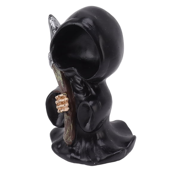 Gothic Resin Grim Reaper Statue Desktop Sickle Figurine Dark Halloween Party Decor 5.1 Inches / 13 cm