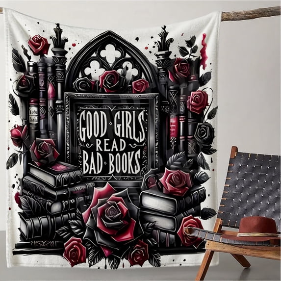 Gothic Romance Book-Themed Throw Blanket - Good Girls Read Bad Books ...