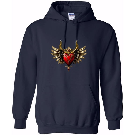 Gothic Romance The Heart Of Passion Dark Love Vampire Graphic Pullover Hoodie, up to size 5XL