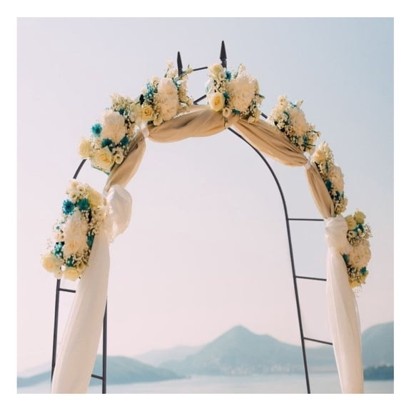 Gothic Rose Arch 8ft 4in High, Steel Garden Arbor Black, Weather-Resistant Plant Support for Climbing Vines, Flowers & Entryways, Easy Assembly