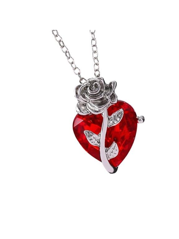 Gothic Rose Heart Pendant Necklace Jewelry Perfect Gift For Alternative Style