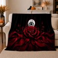 thumbnail image 1 of Gothic Rose Mystical Eye Art Dramatic Dark Fantasy, Mystical Celestial Art Scene, Warm Flannel Blanket for Living Room and Bedroom, Celestial Art Lovers Housewarming Gift, Fantasy Home Decor, 1 of 9