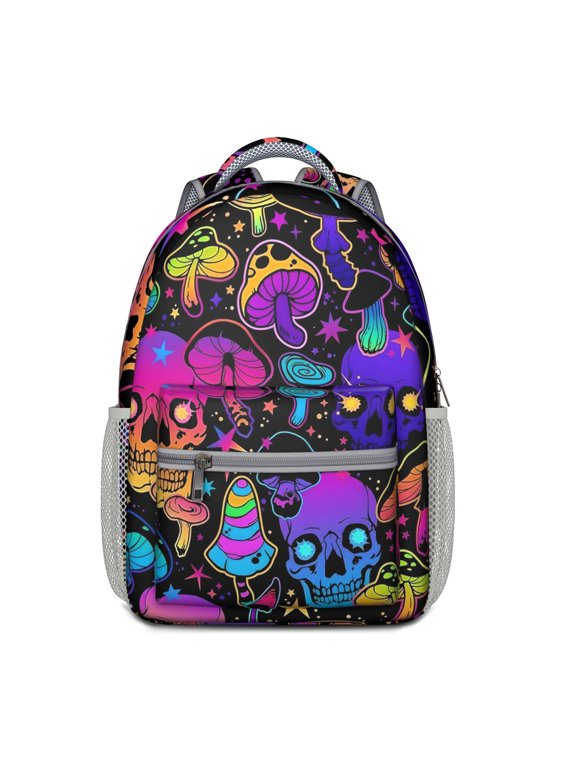 Gothic Roses & Butterflies Print Backpack - Breathable Ergonomic Design with Spacious Main Compartment for Daily Use