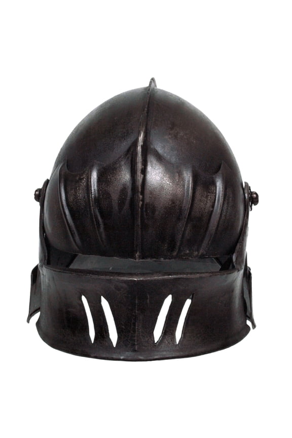 Gothic Sallet Helmet Dark Metal Finish Historical Reenactment