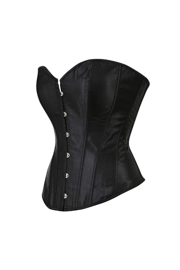 Gothic Satin Classic Bustiers Corset Top for Women Black S