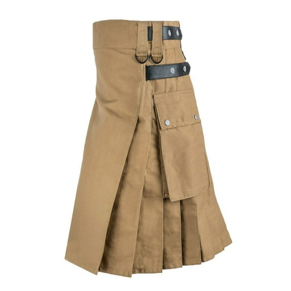 Gothic Scottish Skirts Mens Vintage Pocket Kendo Scotland Fashion Clothing Men's pants