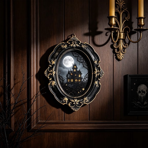 Gothic Shadow Box Frame for Wall Display, Vintage Resin Deep Hollow Picture for Dried Flowers Specimens Keepsakes DIY Craft Art, Ornate Embossed Victorian Style Hanging, Blacka Style a