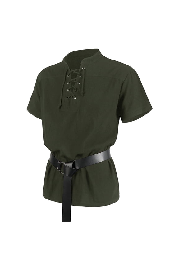 Gothic Shirt For Tunic With Bandage Sleeves Stylish Historical Top