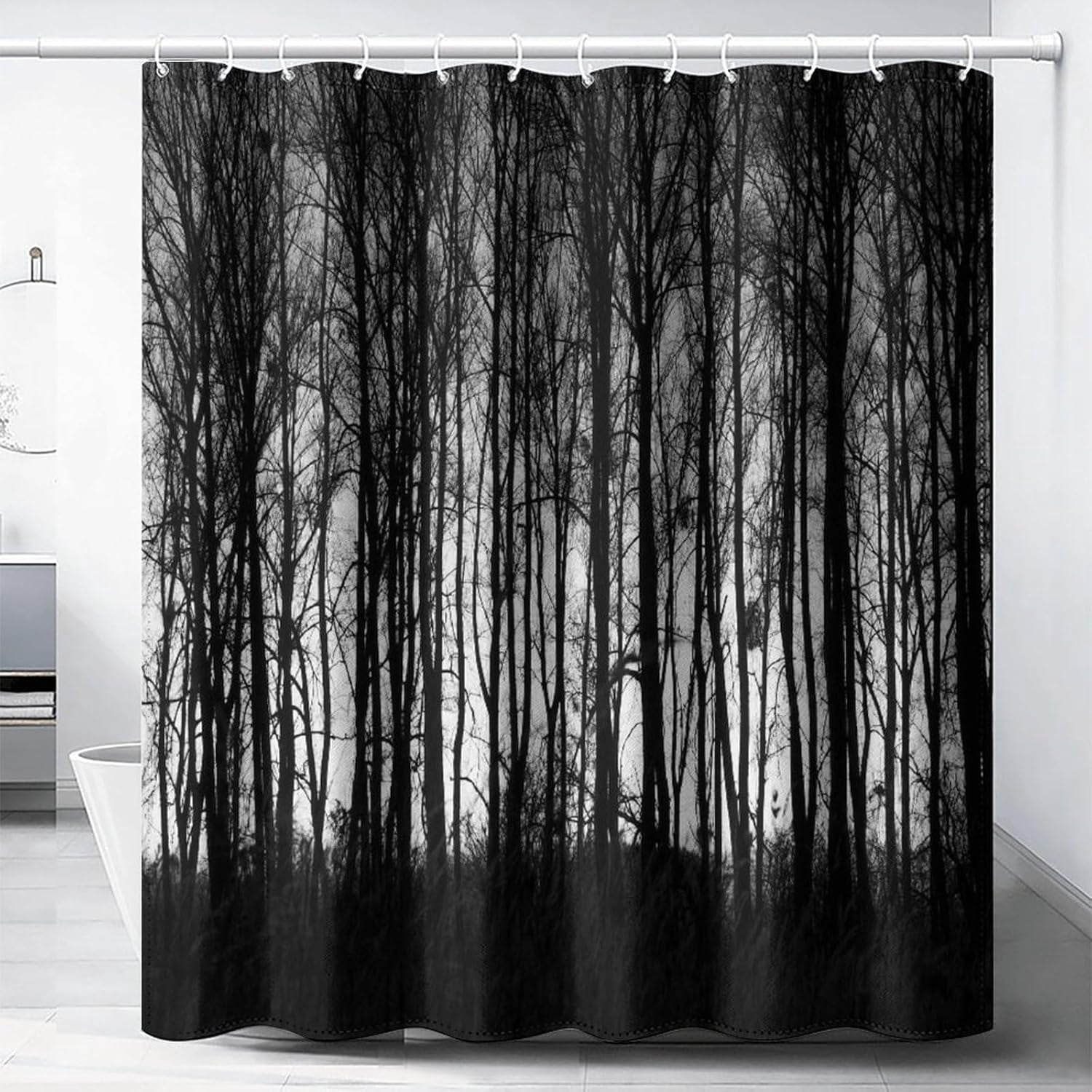 Tree Of Life Shower Curtain - Starry Galaxy Moon Design, Waterproof Polyester 72x84