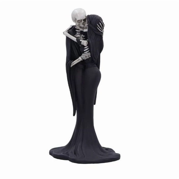 Gothic Skeleton Couple Figurine Embracing Statue  Romantic Halloween Wedding Decor, Unique Resin Sculpture for Home, Office, or Party Display, 9.8 Inches Tall