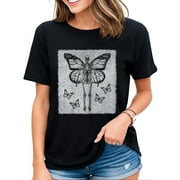 Gothic Skeleton Fairycore Women's Tee - Edgy Aesthetic Shirt