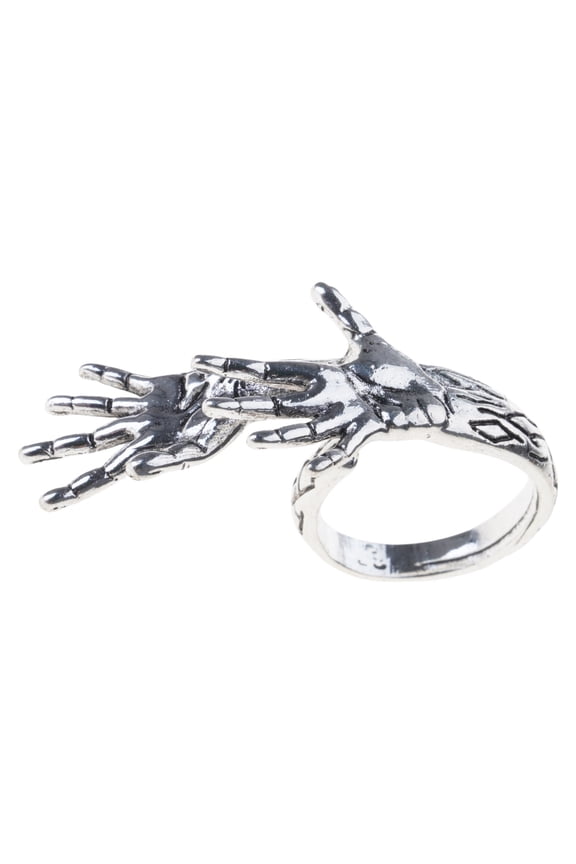 Gothic Skeleton Hands Design Rings Unisex Fashion Jewelry Alloy Craftsmanship Finger Accessories Perfect For Daily Wear