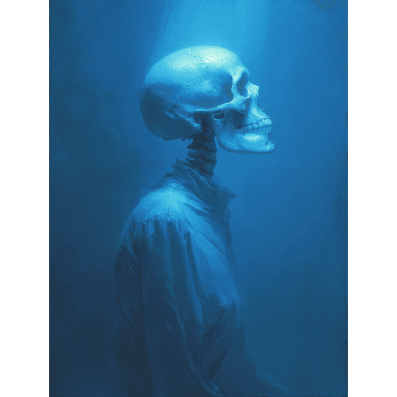 Gothic Skeleton Valentine Canvas Print, Dark Academia Spooky Halloween Ready To Hang Home Wall Decor Art