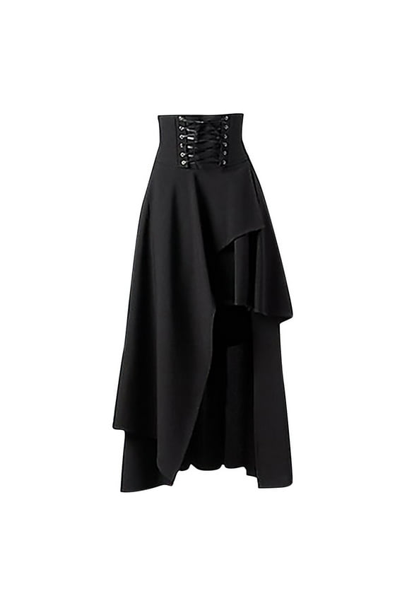 Gothic Skirt Women's Skirt Steampunk High Waist Walking Skirt Vintage A Line Skirt Irregular Skirt