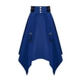 thumbnail image 1 of Gothic Skirt for Women Steampunk Asymmetrical Handkerchief Hem High Waist A-Linen Skirts Halloween Cosplay Costume, 1 of 6