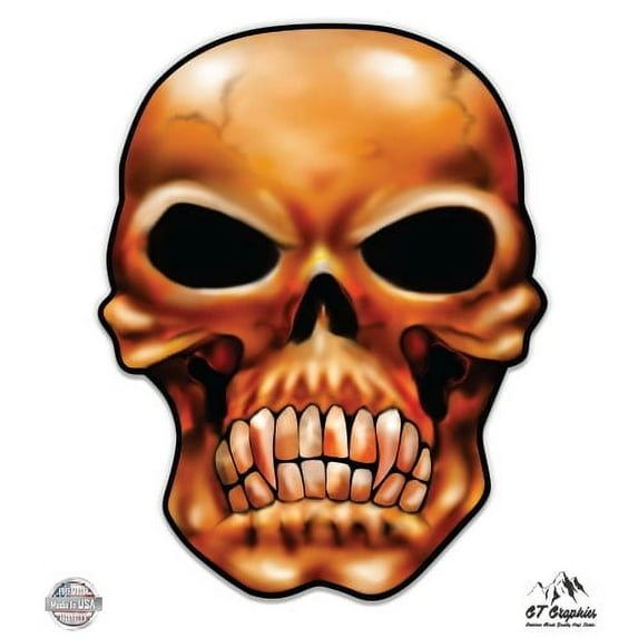 Gothic Skull - 8" Vinyl Sticker - For Car Laptop I-Pad - Waterproof Decal