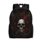 Gothic Skull Backpack Full Front Print Travel Laptop Bag for Men and Women