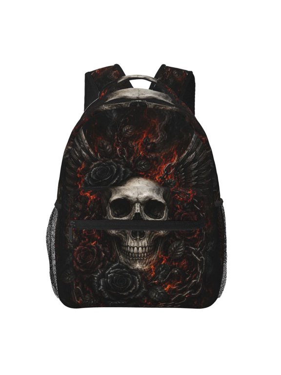 Gothic Skull Backpack Lightweight Travel Bag for Men and Women