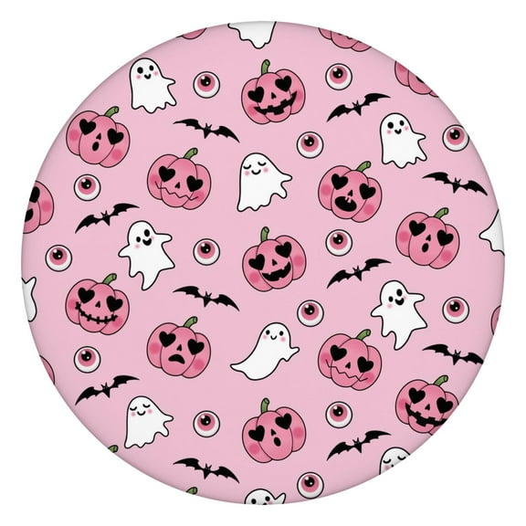 Gothic Skull Bat Tablecloth - Elastic Waterproof Fitted Cover for Halloween Dining Decor,44 inch Round Elastic Tablecloth