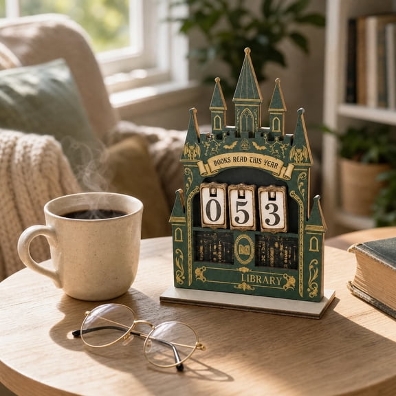 Gothic Skull Books Read This Year Counter,Book Counter Sign Gifts For Women,Book Tracker Sign Gifts For Skull Lovers,Bookworm Bookshelf Decor,Custom Wooden Signs Table