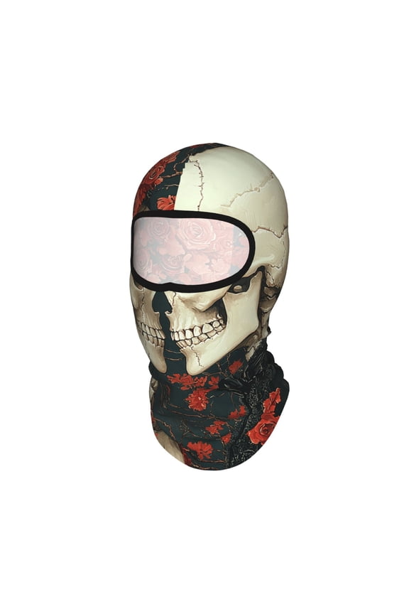 Gothic Skull Couple Unisex Balaclava Ski Mask Full Face Cover for Cold Weather & UV Protection, Breathable Cooling Helmet Liner