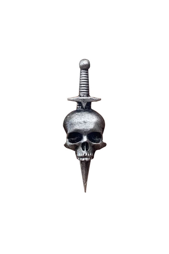 Gothic Skull Daggers Badge Lapel Pins Skeleton Head Medals Brooch Punk Clothing Pin Clothes Jewelry Halloween Gift