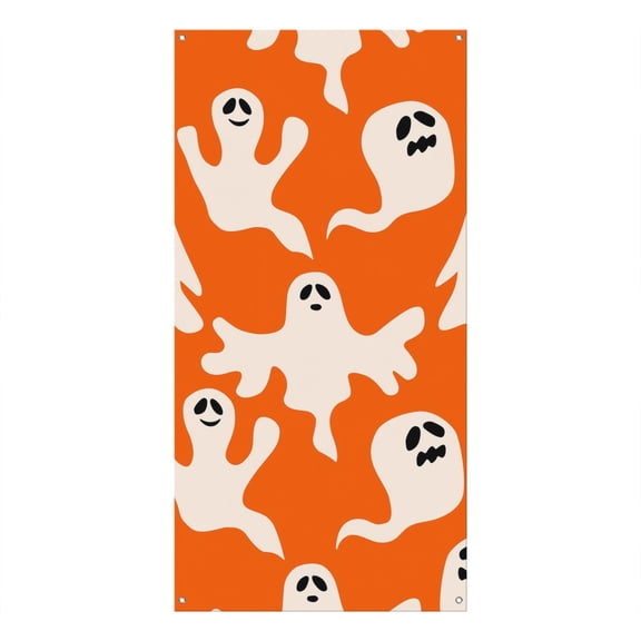 Gothic Skull Door Cover - Spider Cobweb Design Halloween Door Banner 70.8x35.4 Inches for Privacy & Light Blocking