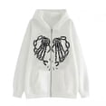 thumbnail image 1 of Gothic Skull Graphic Hoodie Y2K Butterfly Zipper Sweatshirt Unisex Oversized Casual Pullover, 1 of 3