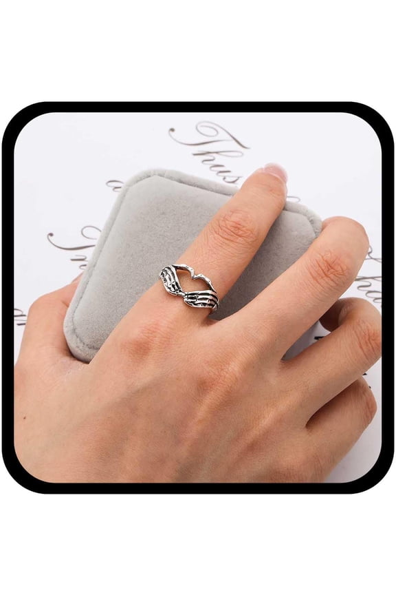 Gothic Skull Hand Ring Silver Hand Skeleton Skeleton Hand Heart Halloween Skeleton Devil's Talons Jewelry for Women
