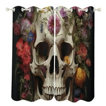 Gothic Skull Lover Blackout Curtains for Bedroom Curtains Insulated Room Darkening Window Drapes for Living Room