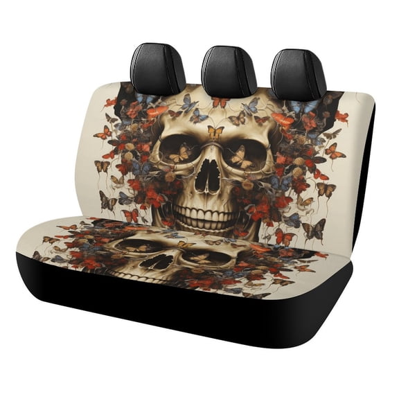 Gothic Skull Lover Car Rear Seat Cover Accessories Universal Fit Car Seat Covers Durable