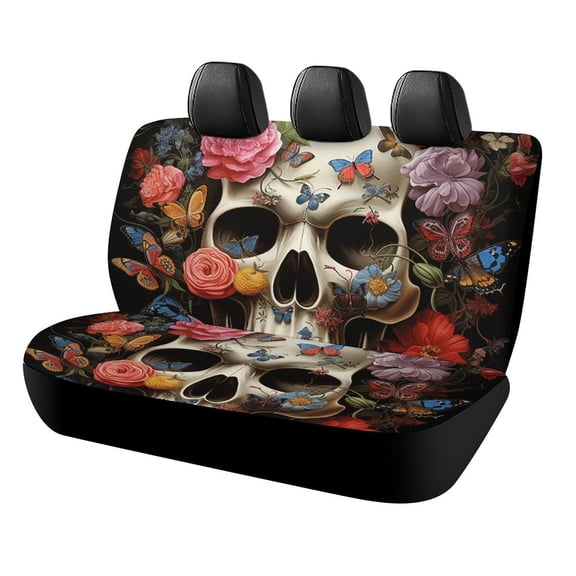 Gothic Skull Lover Car Rear Seat Cover Accessories Universal Fit Car Seat Covers Durable