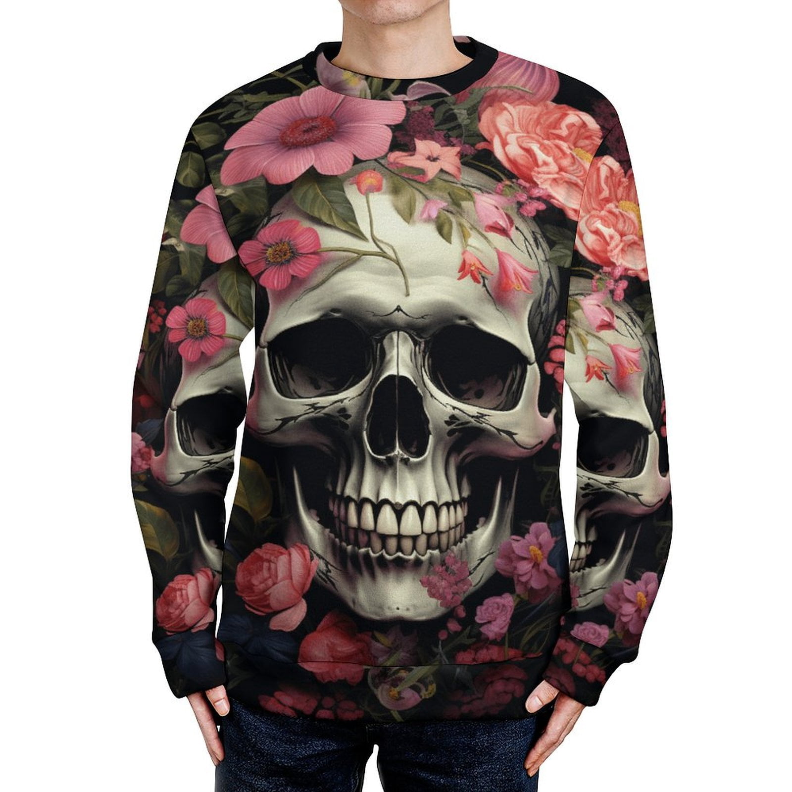 Fuzzy Gothic Skull Sweater