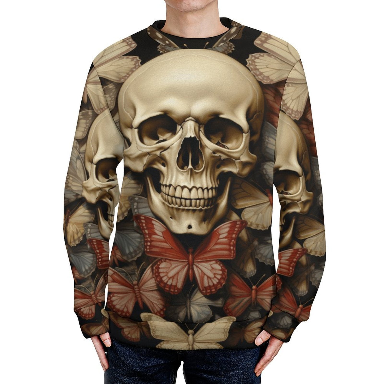 Fuzzy Gothic Skull Sweater main image 1