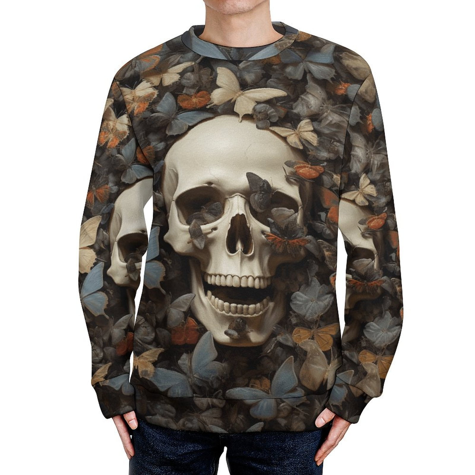 Fuzzy Gothic Skull Sweater main image 0