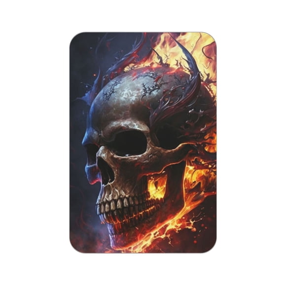 Gothic Skull On Fire Death Cool Acrylic Fridge Magnets Decorative Refrigerator Magnets for Kitchen Office Whiteboard Locker