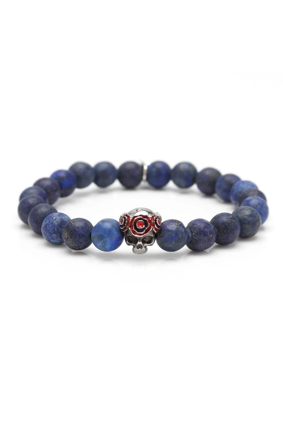 Gothic Skull Pop Rubber Bracelet Navy 39cm
