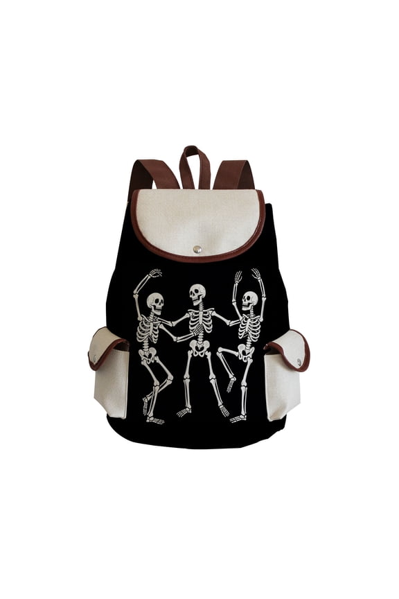 Gothic Skull Print Backpack Suitable for College Travel Daily Commute Unisex Bookbag with Adjustable Straps Drawstring Closure Washable Goth Gifts