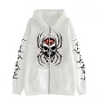 thumbnail image 1 of Gothic Skull Print Hoodie Y2K Harajuku Style Sweatshirt Unisex Oversized Casual Zip-Up Hooded Sweatshirt, 1 of 3