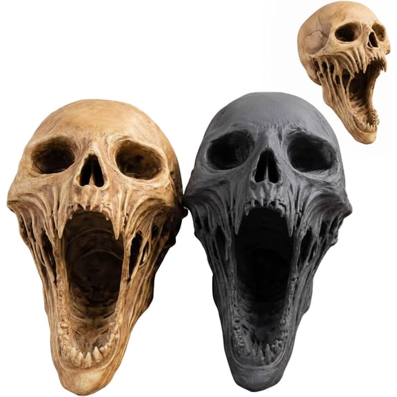 Gothic Skull Sculpture, 3D Printed 6.5" Desk Decor for Gift