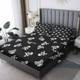 Gothic Skull Sheets Twin Xl Size Bed Set, Skeleton Pattern Bedding