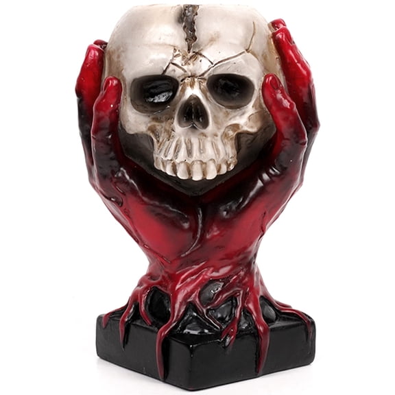 Gothic Skull Statue Flower Holders Halloween Resin Unique Tabletop Decorations Holiday