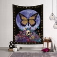 thumbnail image 1 of Gothic Skull Tapestry,Moon and Purple Butterfly Tapestries,Vintage Flower Aesthetic Tapestry Wall Hanging for Bedroom Living Room Dorm,60Wx79H, 1 of 5